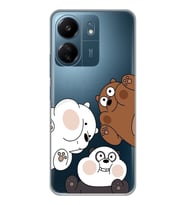 Xiaomi Redmi 13C Uyumlu Kafadar Ayılar Desenli Şeffaf Telefon Kılıfı