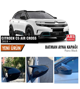 Cıtroen C5 Cactus Yarasa Ayna Kapağı Batman Parlak Siyah Piano Black