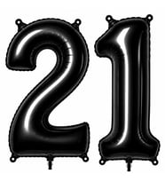 21 Rakam Folyo Balon Siyah Rengi (76 cm)