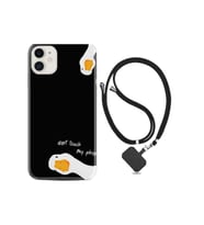 Apple Iphone 12 Kılıf Silikon Desen Boyun Askılı Dont Touch Duck 1655