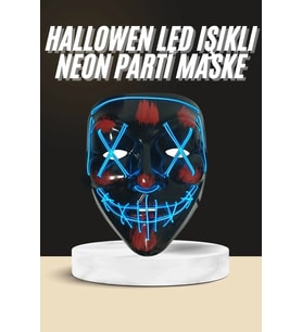 Işıklı Led Maske Parti Eğlence Maskesi Hallowen Neon Maske