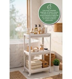 3 Katlı Banyo Rafı Organizer Şampuanlık Havluluk Mutfak Düzenleyici