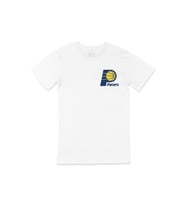 Indiana Pacers Cep Logo Tasarımlı Beyaz Tişört