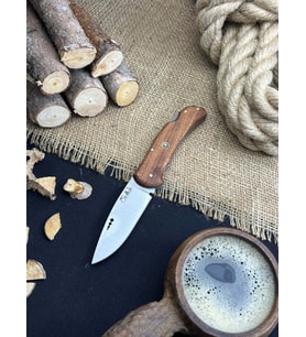 Piknik Çakısı Kamp Bıçağı Katlanabilir Çakı Outdoor Bıçak Deri Kılıf Hediyeli Sapelli Ağacı Saplı 21 cm