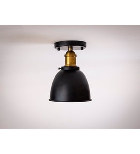 RİOLİGHT RETRO TEKLİ METAL TAVAN PLOFONYER AVİZE (Siyah)