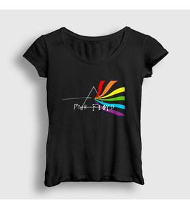 Presmono Kadın Siyah Beam Pink Floyd T-Shirt 76251tt