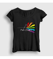 Presmono Kadın Siyah Beam Pink Floyd T-Shirt 76251tt