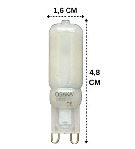 (1 Adet) Osaka Buzlu 5W Beyaz Işık (6500K) G9 Duylu Led Kapsül Ampul