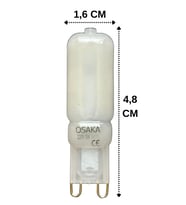 (1 Adet) Osaka Buzlu 5W Beyaz Işık (6500K) G9 Duylu Led Kapsül Ampul