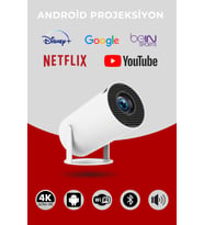 Taşınabilir Android Projektör, Dahili Hoparlör ve Wi-Fi ile Akıllı Sinema