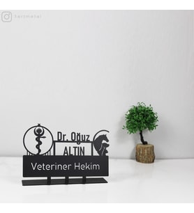 Veteriner İsimlik - Kişiye Özel Metal İsimlik - Veteriner Hekim İsimlik - Masaüstü İsimlik