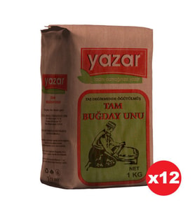 Yazar Taş değirmende Öğütülmüş Tam Buğday Unu 1 Kg x 12 Paket