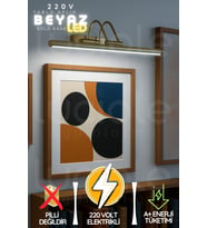 Şerit LED Parlak Gold Kasa Beyaz LED Flüt Tablo Aplik 35 cm  220V Duvar Tipi Işık  VoltLine Serisi