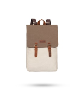 Design 02 15.6 Inch Kanvas - Hakiki Deri Laptop Sırt Çantası