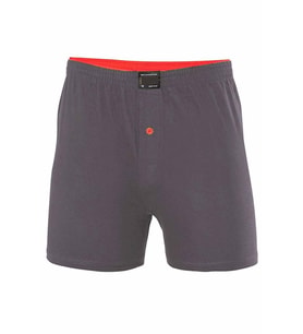 Düğmeli Pamuklu Erkek Penye Boxer Füme - 1146A