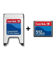 Sandisk PCMCIA-CF Compact Flash Adaptör + 512MB Compact Flash Kart