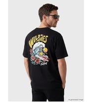 LC WAIKIKI Siyah Loose Fit Baskılı Erkek Tişört
