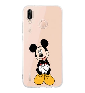 Huawei P20 Lite  Kamera korumalı Kapak Mickey Mouse Tasarımlı  Şeffaf Kılıf
