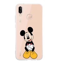 Huawei P20 Lite  Kamera korumalı Kapak Mickey Mouse Tasarımlı  Şeffaf Kılıf