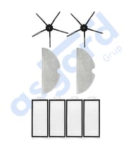 ROBOROCK Q7 , Q7+ , Q7 MAX , Q7 MAX+  Uyumlu 2 Yan Fırça 4 Filtre 2 Mop PKT-iasgf0000534