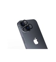 Apple iPhone 15 Uyumlu Zore Safir CL-15 Parmak İzi Bırakmayan Anti-Reflective Kamera Lens Koruyucu (Siyah)