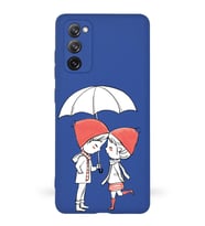 Samsung Galaxy S20 FE Uyumlu Lansman Kılıf Aşk Tasarımlı İçi Kadife Kapak-Lacivert (Şeffaf)