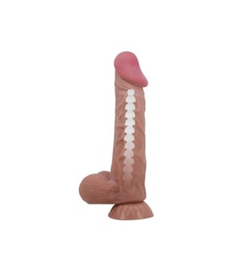 24 cm Kıkırdak Yapılı Çift Katmanlı Gerçekçi Melez Dildo Penis
