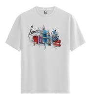 London - %100 Pamuklu Erkek Beyaz Tişört - Premium Quality (Siyah - Beyaz)