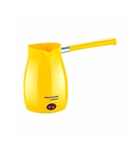 AWOX CAFFEEN SARI ELEKTRİKLİ CEZVE TÜRK KAHVESİ MAKİNESİ PLASTİK ÇİFT AĞIZ 0.4LT - 5 FİNCAN 1000W (5343)