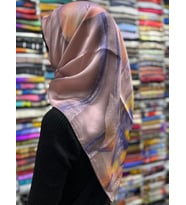 % 100 Saf İpek Sura Eşarp - Sonbahar - Kış  7995701 (Pudra)
