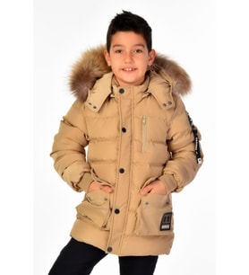 Benittokids Erkek Çocuk Natürel Kürklü Mont 51254 (Bej)
