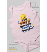 Geleceğin Patronu Burada Sıfır Kol Bebek Zıbını %100 Pamuk