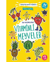 İlk Kelimelerle Vitaminli Meyveler Yapıştır-Boya-Öğren