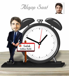 Kişiye Özel Ahşap Saat-Emlakcı Erkek-1