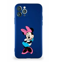 Apple iPhone 11 Pro Soft Premier Kapak Minnie Mouse-D Tasarımlı Silikon Kılıf - Lacivert (Şeffaf)