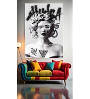 MODERN MEDUSA TATTO V1 Ev Duvar Salon Güzellik Salonu Ofis Dükkan Dekarasyon Kanvas Tablo (Çok Renkli)