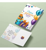Hediyeler ve Balonlar Doğum Günü Tebrik Kartı