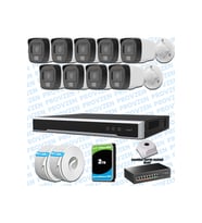 Provzen Hikvision 9’lu İP 4MP Güvenlik Kamerası Seti Colorvu Mikrofonlu Olay Anında Bildirim