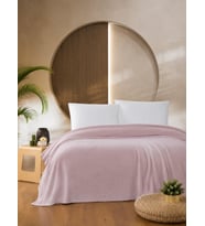 Çift Kişilik Pike Pamuklu Yatak Örtüsü 220x230 Pembe