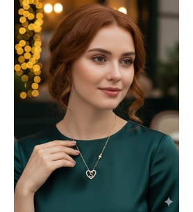 925 Ayar İncili Dorika Toplu Aşkın Harfi A Kalp Kolye.rose.gold.rodaj Kalp