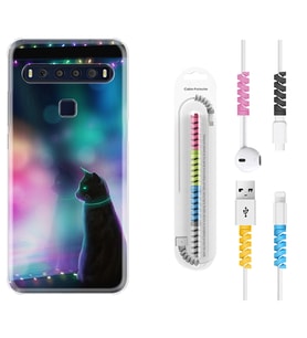 TCL 10L 10 Plus 10SE 20E 20SE 30SE L7 Kılıf Kablo Koruma Spiral Silikon Window Cat 1787