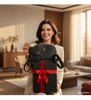 Givenza Kişiye Özel Premium 3 Bölmeli Cüzdan & Kolye Seti Özel Kutulu Hediye Seti