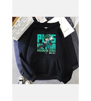 My Hero İzuku Plus Ultra Siyah Kapşonlu Sweatshirt