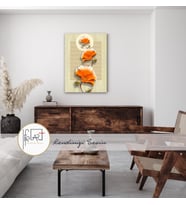Turuncu Çiçekler Dekoratif Kanvas Tablo