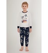 Space Beyaz Erkek Çocuk Uzun Kol Pijama Takımı