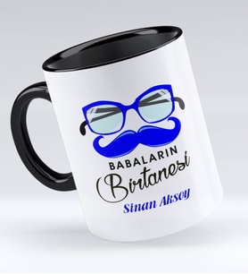 BK Gift Kişiye Özel Babaların Bir Tanesi Tasarımlı Siyah Kupa Bardak - Model 1
