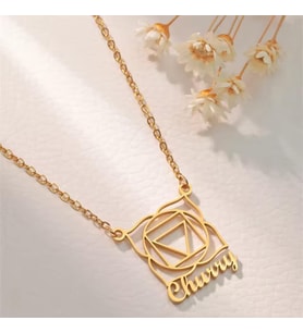 Kök Çakra (Muladhara) İsim Kolye 925K Gümüş (Gold)