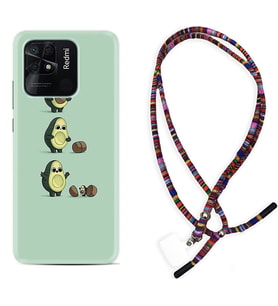 Xiaomi Redmi Note 7 8 9 Pro 10 2022 10 Pro 10S Kılıf Boyun Asklı Rasta Silikon Avokadolar1352
