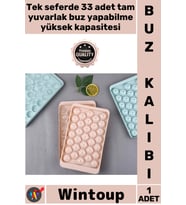 #BuzKalıbı 33 Bölmeli Buzluk İçecek Hazırlama Aparatı Estetik Sunum Kabı Yuvarlak Buz Yapma Kalıbı