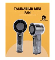 Mey İthalat® Yüksek Verimli Soğutmalı El Fanı 100 Seviye Hız Kontrolü 6 Saat Pil Ömrü
